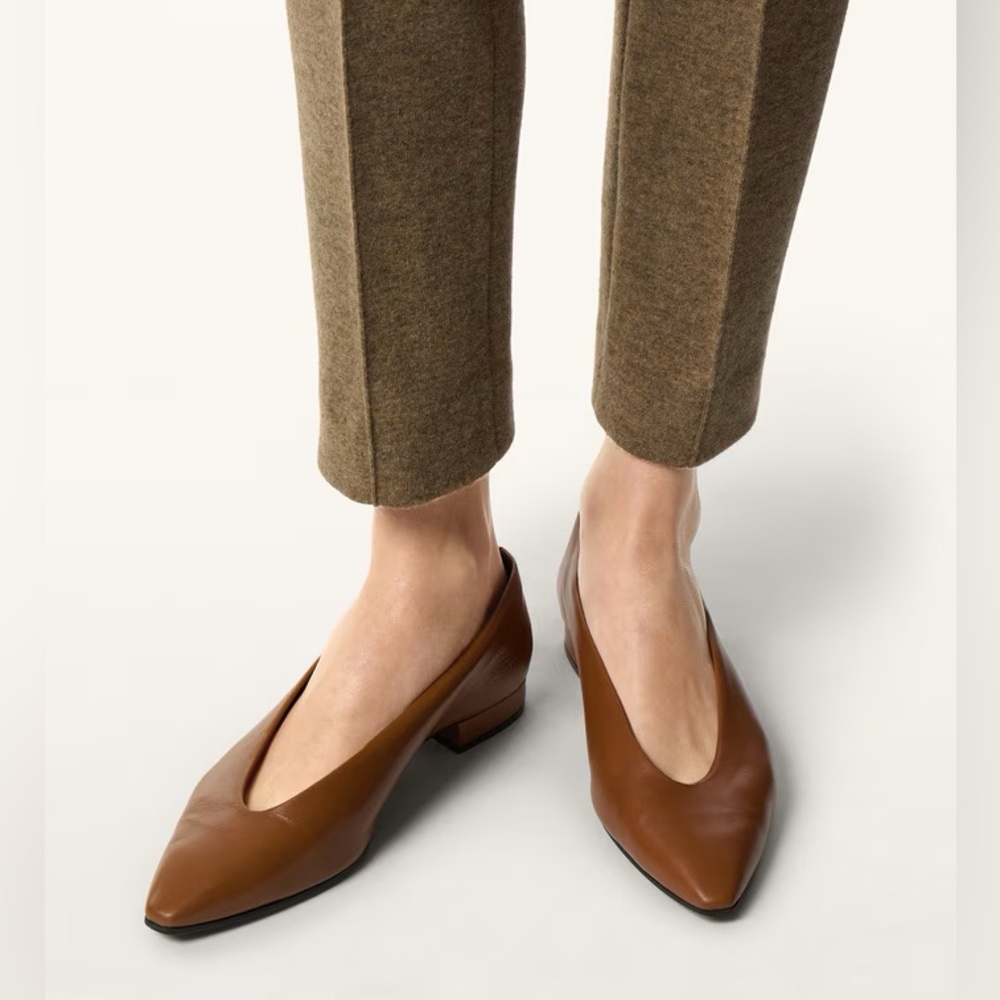 Loro Piana Rebecca flats in Saddle brown 38.5